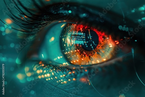 the human eye in front of a computer screen