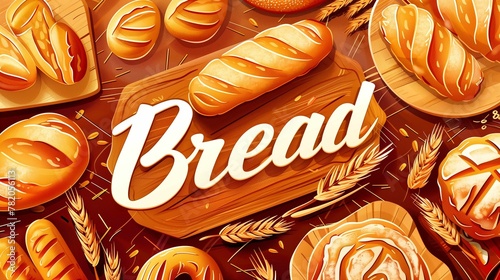 promotional banner for a bakery with the text "bread"