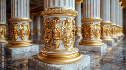 Greek Columns Style with gold details