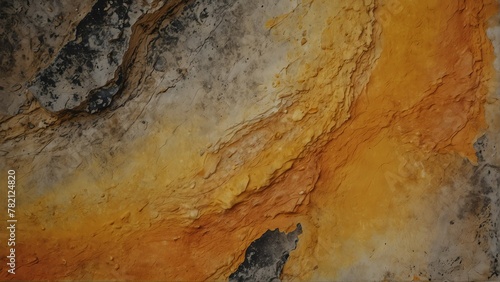 apricot orange to lemon yellow gradient color rough grunge rock texture close-up background from Generative AI