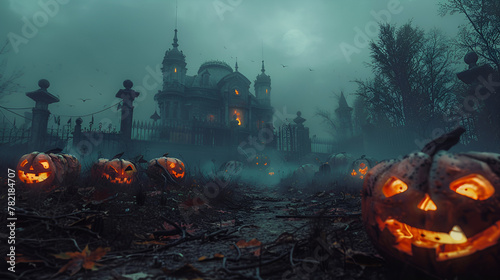Horror town Halloween festival, generative Ai