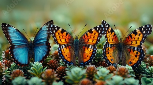Butterflies poised for drawing, vibrant wings ready to flutter