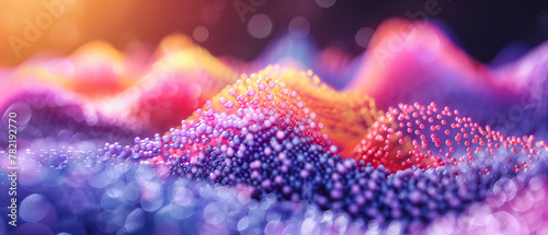 Abstract Science and Technology Background, Blue Bokeh and Light Particles, Futuristic Design Concept