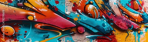 Colorful graffiti illustration. Urban art and street culture concept.