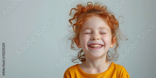 Joyous Laughter of a Cheerful Child Eyes Closed Mouth Open Radiating Happiness and Delight