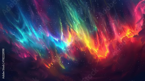Vibrant Flame-like Aurora Dancing Across the Night Sky
