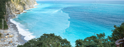 the blue sea in Hualian, Ch'ing-shui Cliff, Taiwan, background