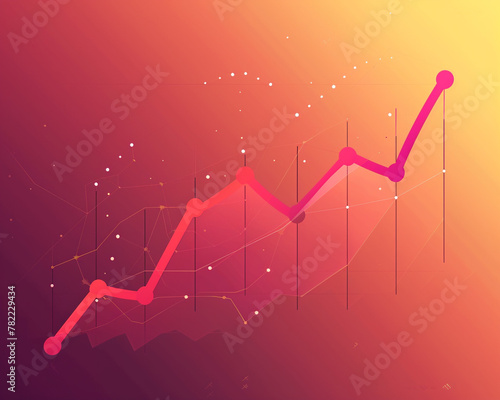 A graph with a backdrop of pure color, giving it a clean and polished look,