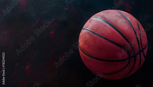 Panoramic basketball imagery against black or blank backdrop