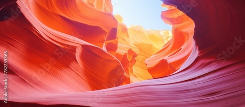 Sandstone canyon under bright blue sky