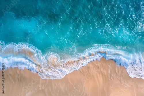 turquoise ocean waves and sandy beach from above idyllic summer seascape 11