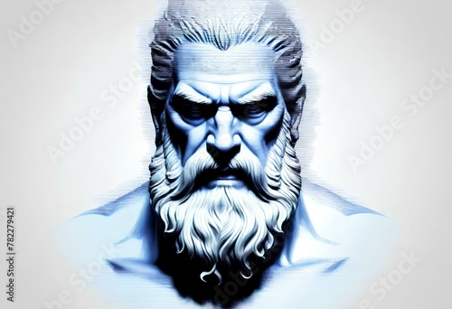  drawing of zeus with disappointed expression