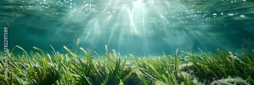 A field of grass is illuminated by the sun, creating a serene by AI generated image