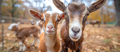 Goat and Kid: Goats are agile and curious ruminants known for their milk, meat, and fiber. Kids are baby goats