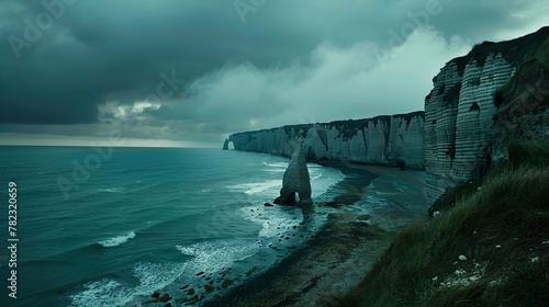 Panorama in france. Coast of normandie.