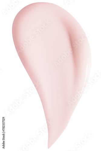 Smear of beautiful pink cream on an empty background. isolated
