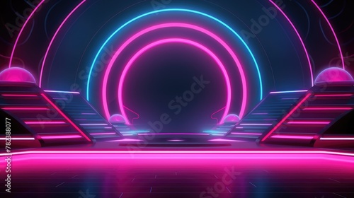 Neon Light Music Background