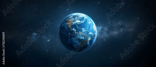 Unity in Sustainability: Earth Amidst the Stars. Concept Sustainability, Unity, Earth, Stars, Environment