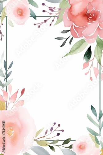 Watercolor Botanical Mother's Day Greeting Card Generative AI
