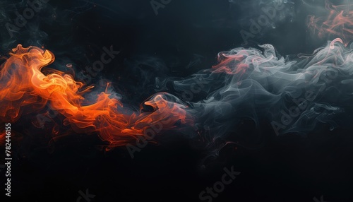 A close up of smoke resembling dark clouds rising from a fire