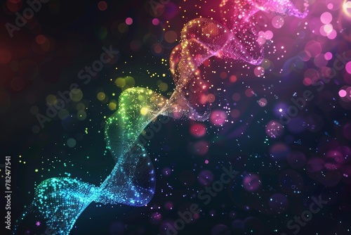 Rainbow DNA: Illuminating the Genetic Spectrum of Sexual Identity - Genetic Kaleidoscope: 3D Illustration of LGBTQ+ Predisposition 