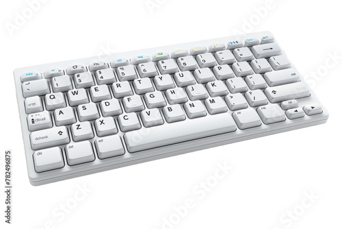 Modern White Wireless Keyboard Isolated