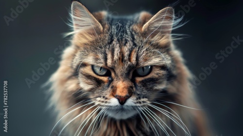 Studio portrait of an Evil cat looking mean