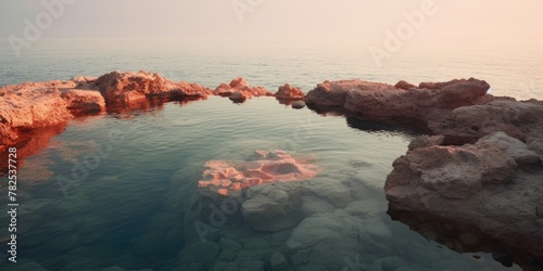 a rocky shore with water and rocks