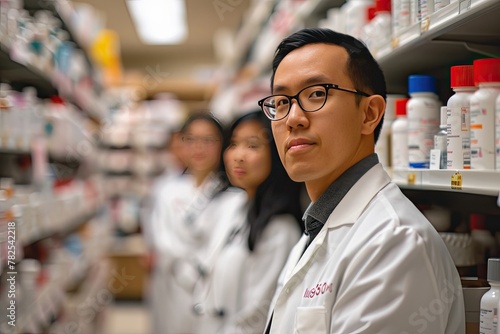 Asian doctors at a pharmacy together