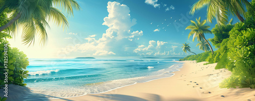 beach and palm tree background