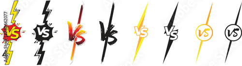 VS Icon. Versus letter logo. Battle vs match, game. 