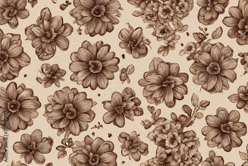 seamless pattern with Brown flowers