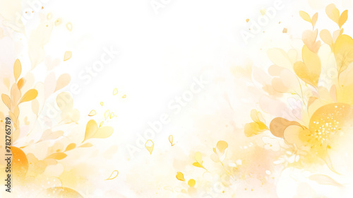 淡い金色の優しい抽象的な模様の水彩イラストの背景