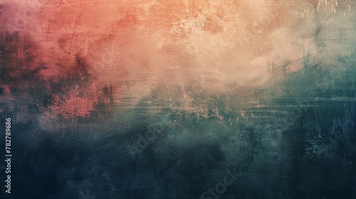 A vivid display of blended colors and textures in an impressionistic art style. Wallpaper. Background. Orange and navy.