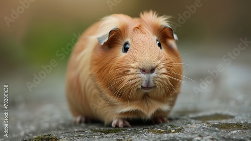Create an adorable image featuring a guinea pig, showcasing its full body and capturing its charming and gentle nature. 
