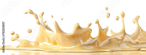Splash of milk or cream isolated on white background.