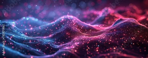 A purple and red background with a lot of sparkles