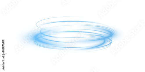 Light blue podium lines png of speed. Light glowing effect png. motion lines. Transparent white background Light trail wave fire path trace line, car lights, optic fiber and incandescence curve twirl 