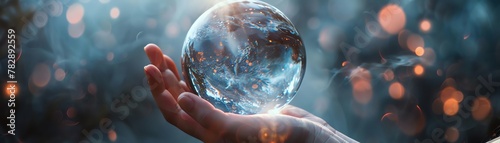 Crystal ball emanating hazy images of the future, revealing secrets yet to unfold