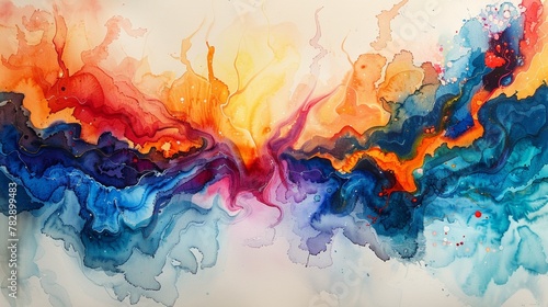 A watercolor painting that experiments with unconventional color combinations and abstract forms, 