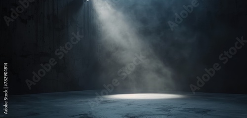 Dramatic Spotlight Illumination on Empty Stage