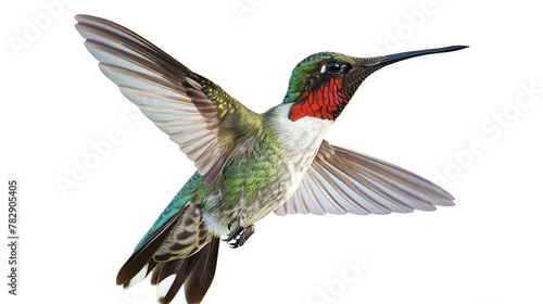 Hummingbird in Flight isolated on white background