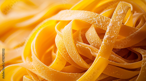 fresh fettuccine pasta close-up