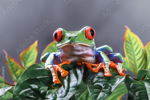 red eyed frog. Beautiful simple AI generated image in 4K, unique.