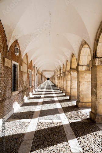 Vertical shot of a hall in the Royal Palace of Aranjuez, a former Spanish royal residence