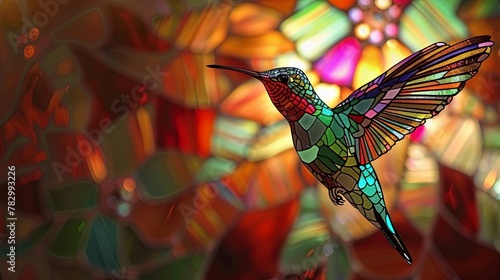 stained glass window hummingbird