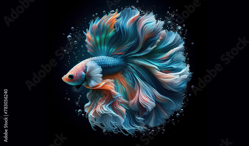 Beautiful colored Thai fighting fish beautiful fish