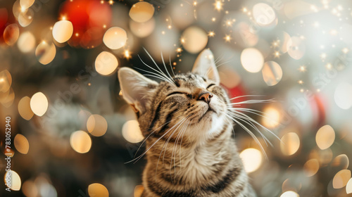 A Happy Cat in new year party festival.