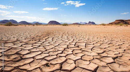 Dry cracked desert landscape