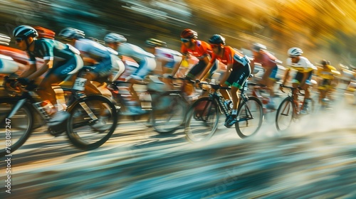 Dynamic bicycle race in motion
